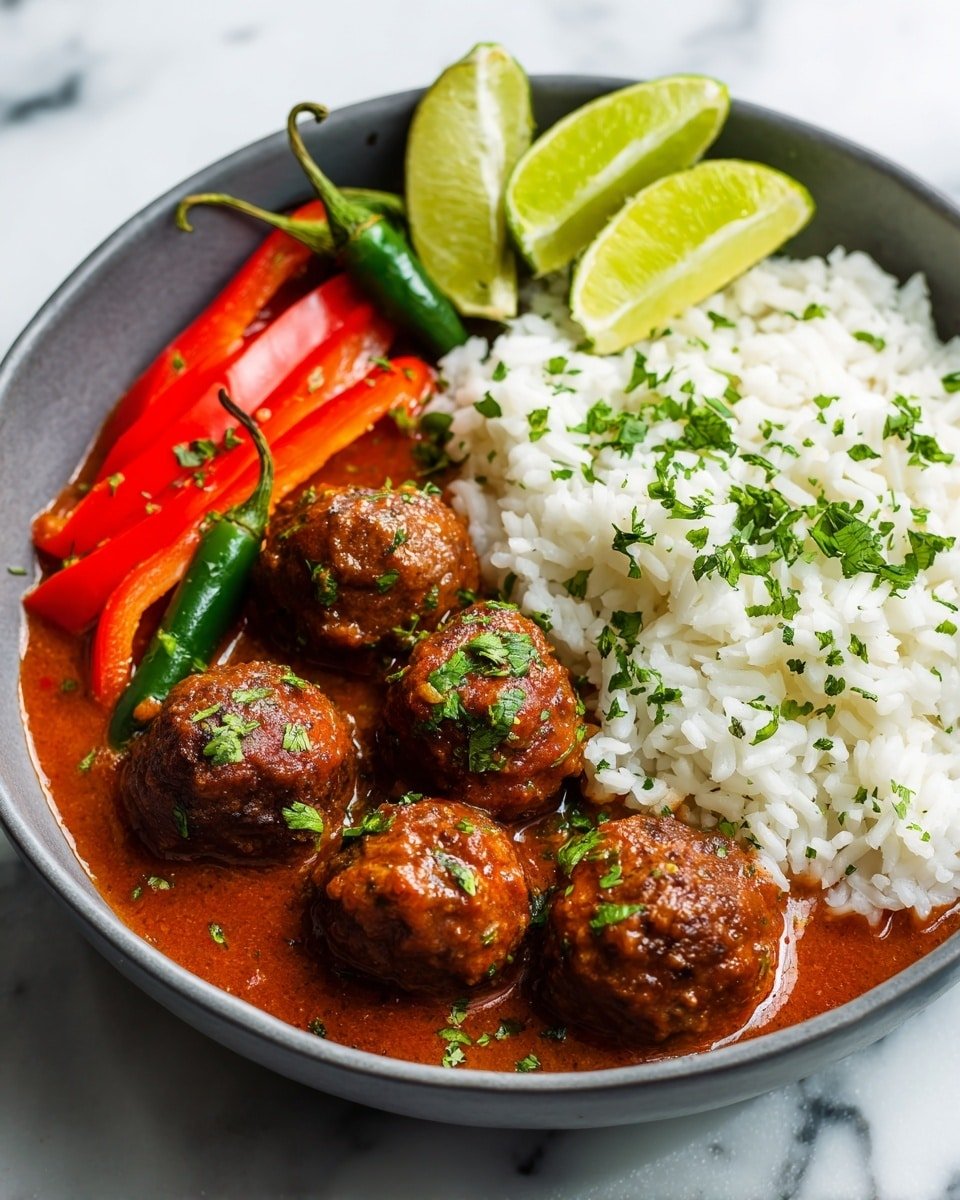 Aromatic Thai Red Curry Meatballs Recipe - Recipe Image — Aromatic Thai Red Curry Meatballs, Thai red curry meatballs, Thai-inspired meatball recipe, Easy Thai red curry dish, Spicy Asian meatballs