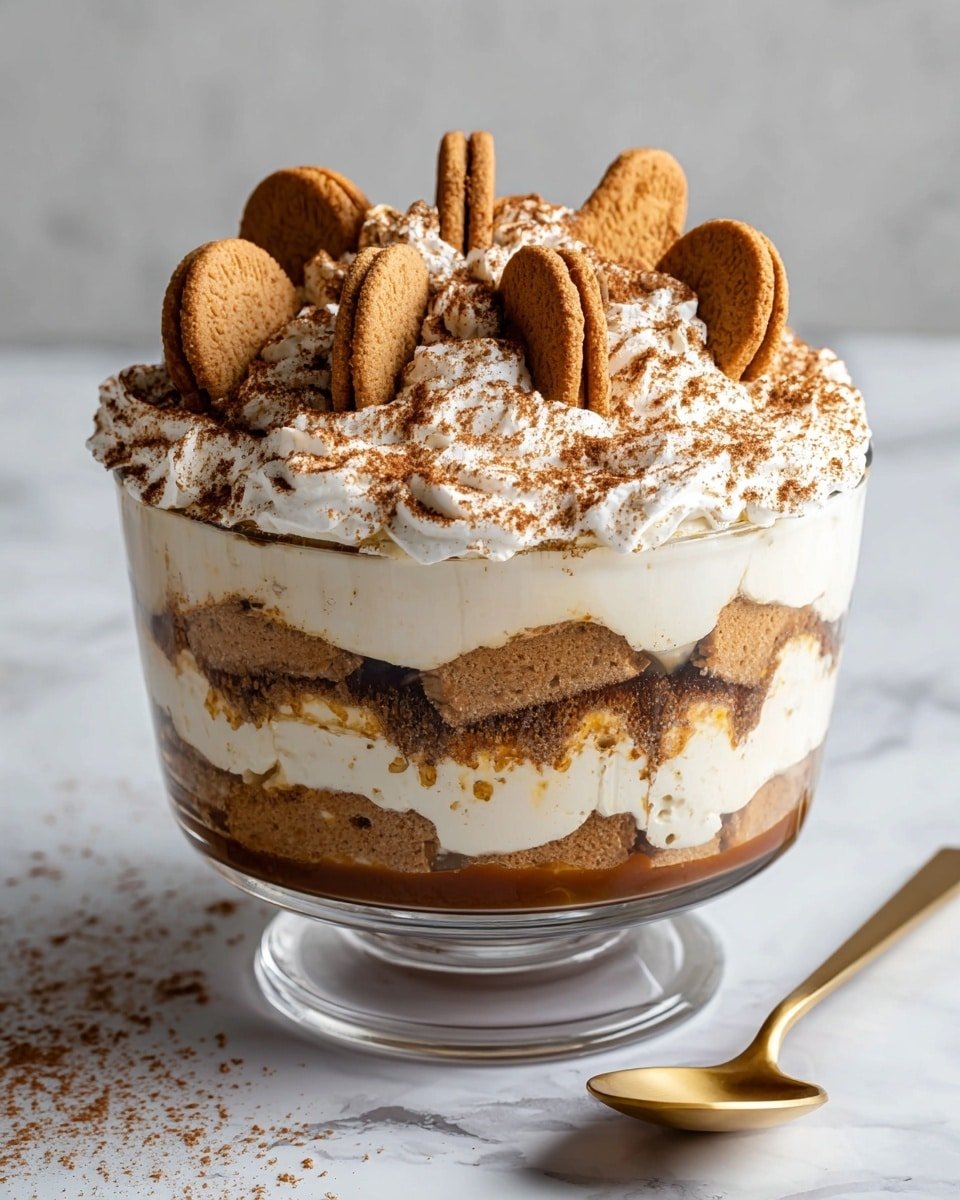 Pumpkin Spice Cream Trifle Recipe - Recipe Image — Pumpkin Spice Cream Trifle, pumpkin spice dessert, fall layered dessert, pumpkin trifle recipe, easy pumpkin dessert