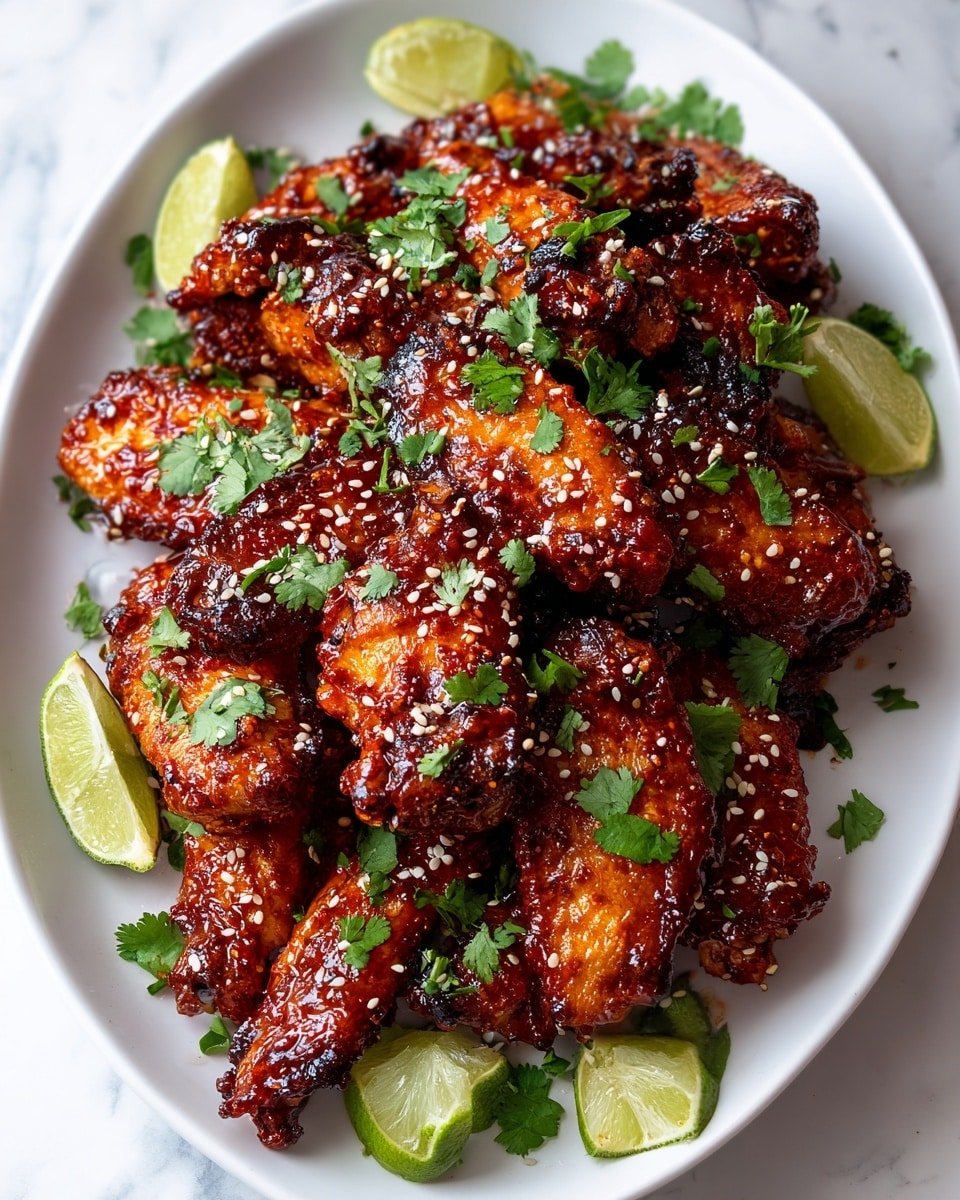 Sweet and Spicy Sriracha Baked Chicken Wings Recipe - Recipe Image — Sweet and Spicy Sriracha Baked Chicken Wings, spicy baked chicken wings, crispy oven-baked chicken wings, homemade wing recipes, easy spicy chicken wings