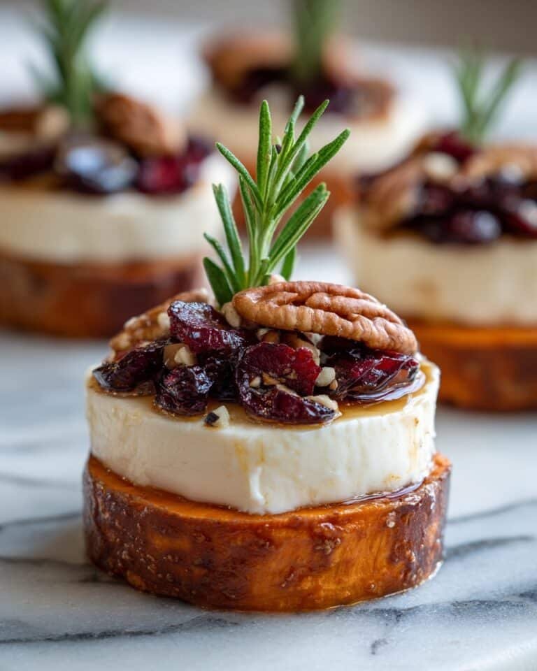 Sweet Potato Rounds with Brie, Cranberry & Pecans Recipe