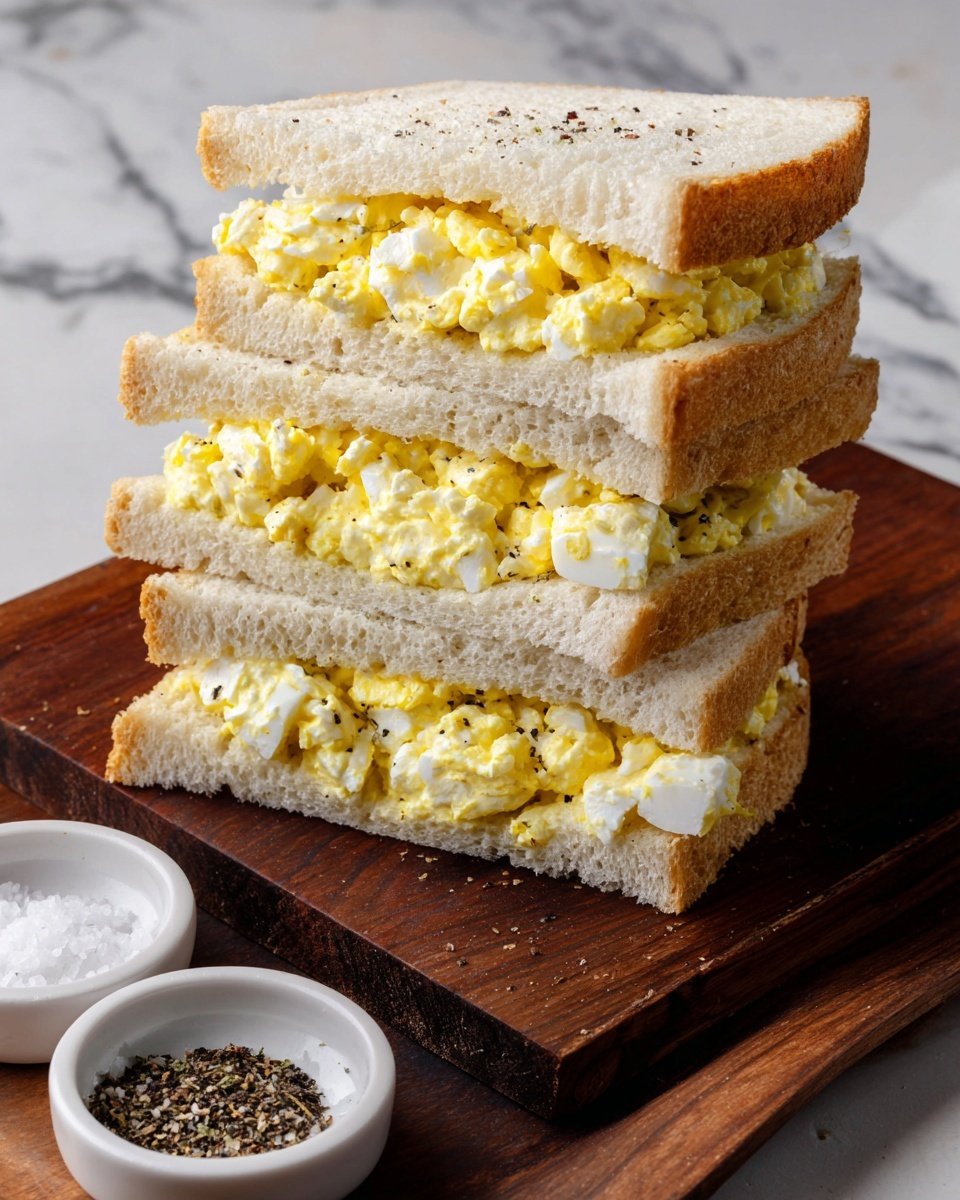 Japanese Egg Sandwich (Tamago Sando) Recipe - Recipe Image — Japanese Egg Sandwich Tamago Sando, Japanese egg salad sandwich, Tamago Sando recipe, Japanese lunch ideas, soft bread egg sandwich