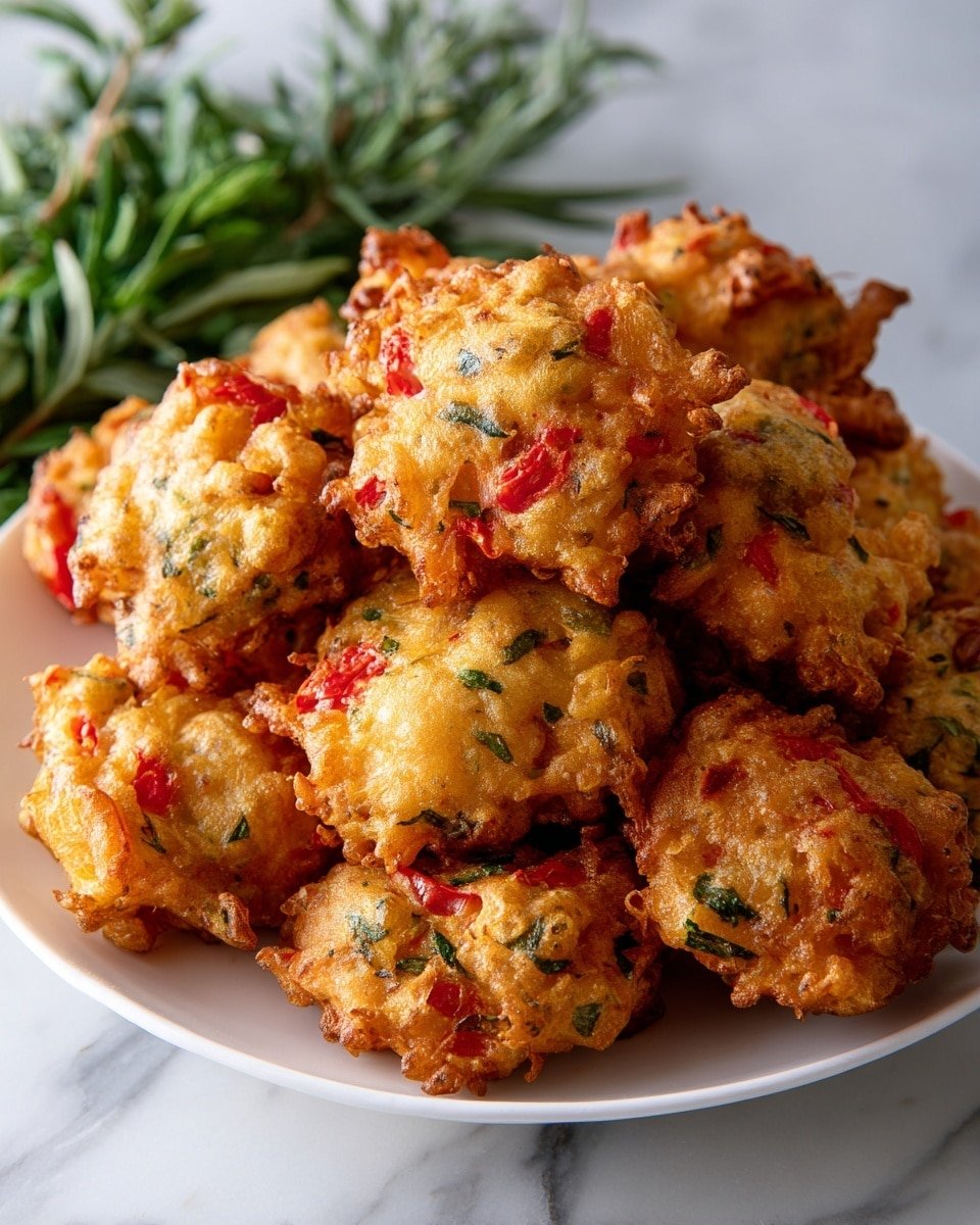 Crispy Greek Tomato Herb Fritters Recipe - Recipe Image — Crispy Greek Tomato Herb Fritters, Greek Fritters with Tomatoes and Herbs, Mediterranean Tomato Fritters, Easy Greek Appetizer Recipes, Crispy Tomato Herb Snacks