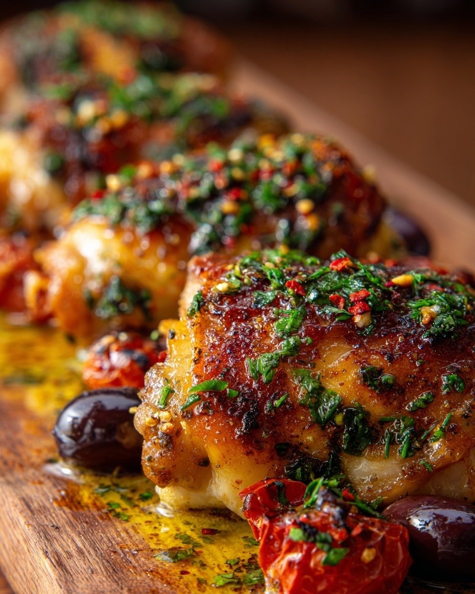 Mediterranean Baked Chicken Thighs Recipe - Recipe Image — Mediterranean Baked Chicken Thighs, Mediterranean Chicken Recipes, Juicy Chicken Thighs Oven, Easy Mediterranean Chicken, Flavorful Chicken Thighs