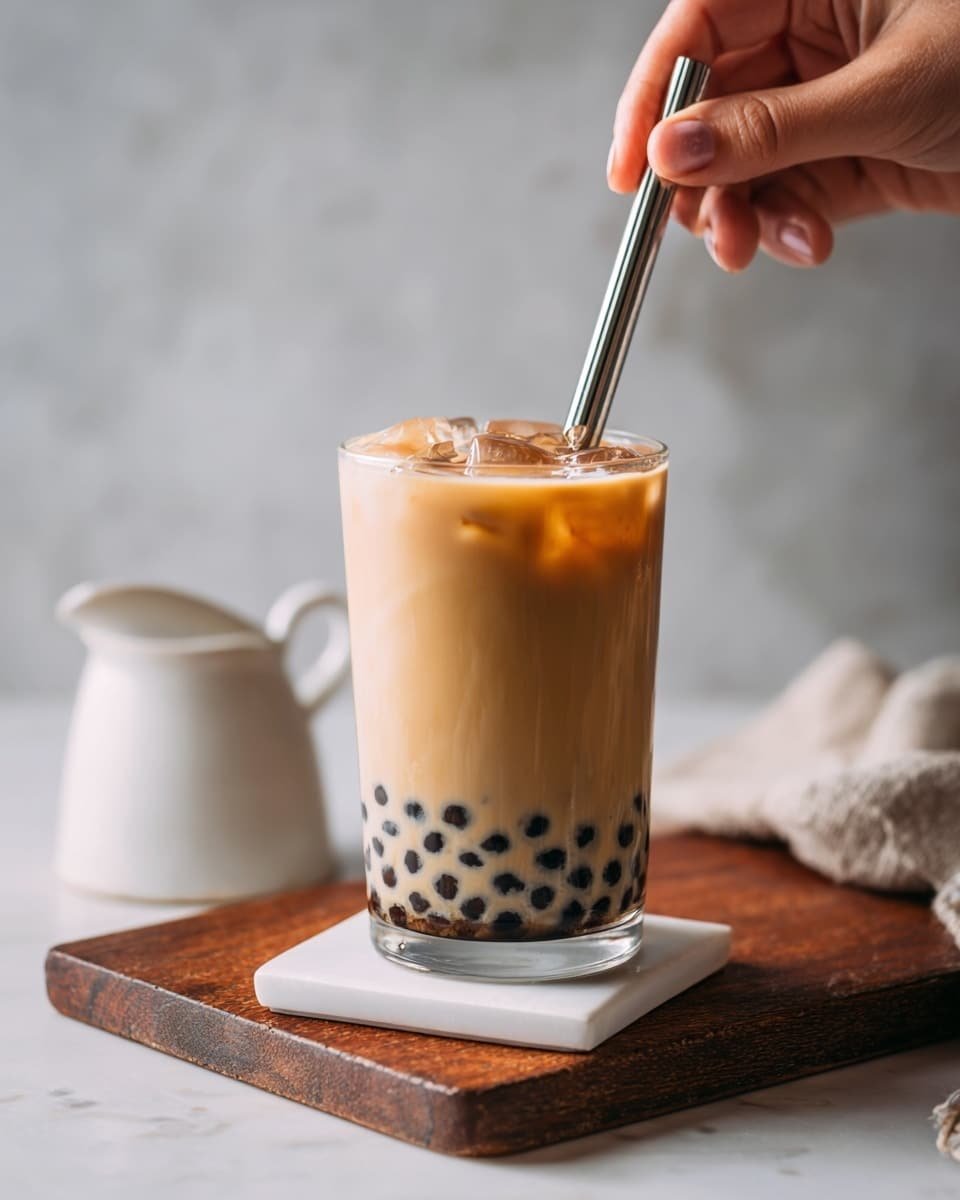 Earl Grey Bubble Tea Recipe - Recipe Image — Earl Grey Bubble Tea, homemade bubble tea with Earl Grey, how to make Earl Grey bubble tea, vegan Earl Grey bubble tea, easiest bubble tea recipes