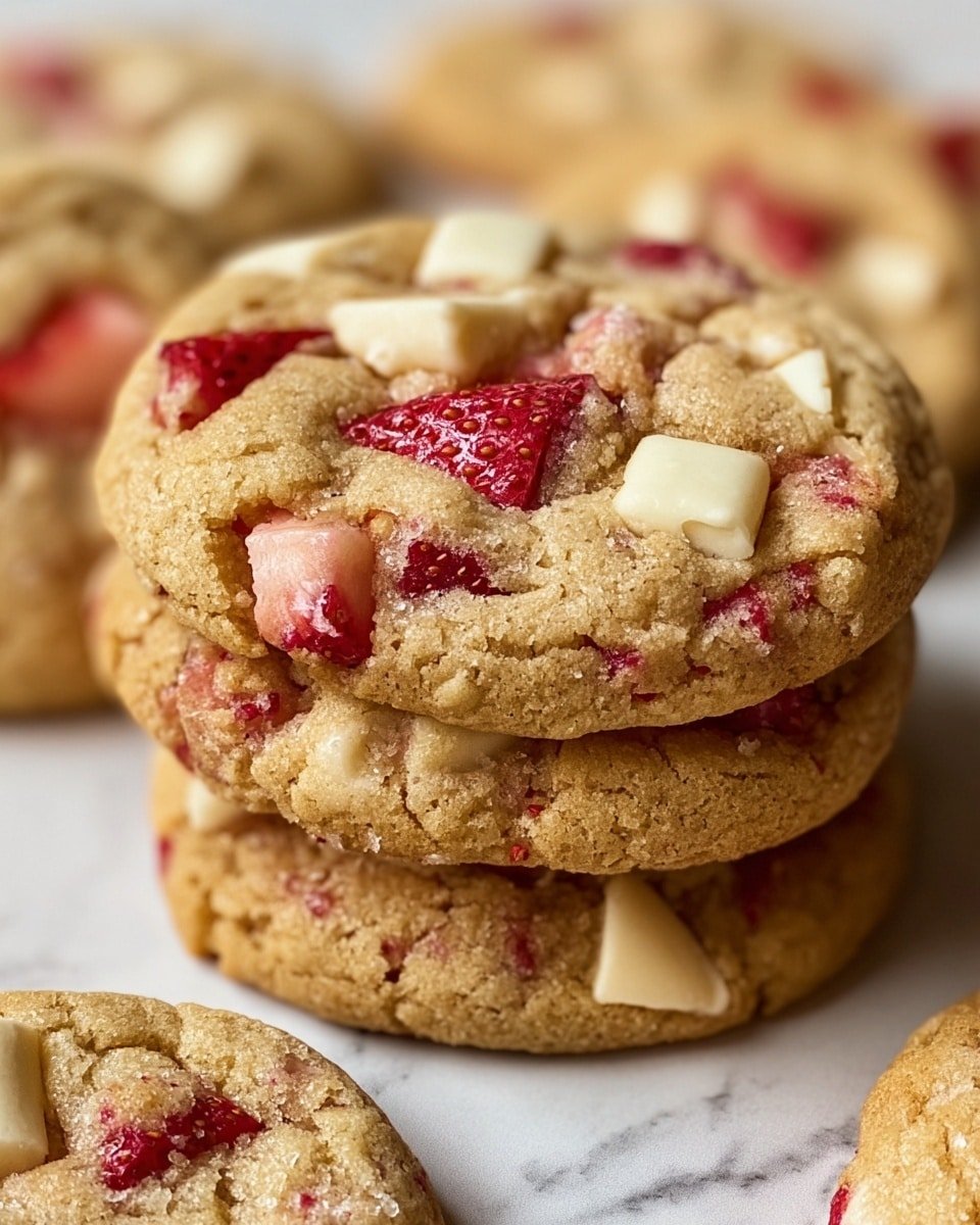 Strawberry Cheesecake Cookies Recipe - Recipe Image — Strawberry Cheesecake Cookies, strawberry cheesecake cookies, easy cheesecake cookies, fruity cookie recipe, creamy strawberry cookies