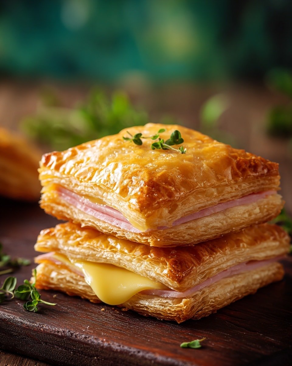Ham and Cheese Puff Pastry Pockets Recipe - Recipe Image — Ham and Cheese Puff Pastry Pockets, savory puff pastry appetizers, easy ham cheese pastry pockets, quick ham and cheese snacks, flaky puff pastry recipes