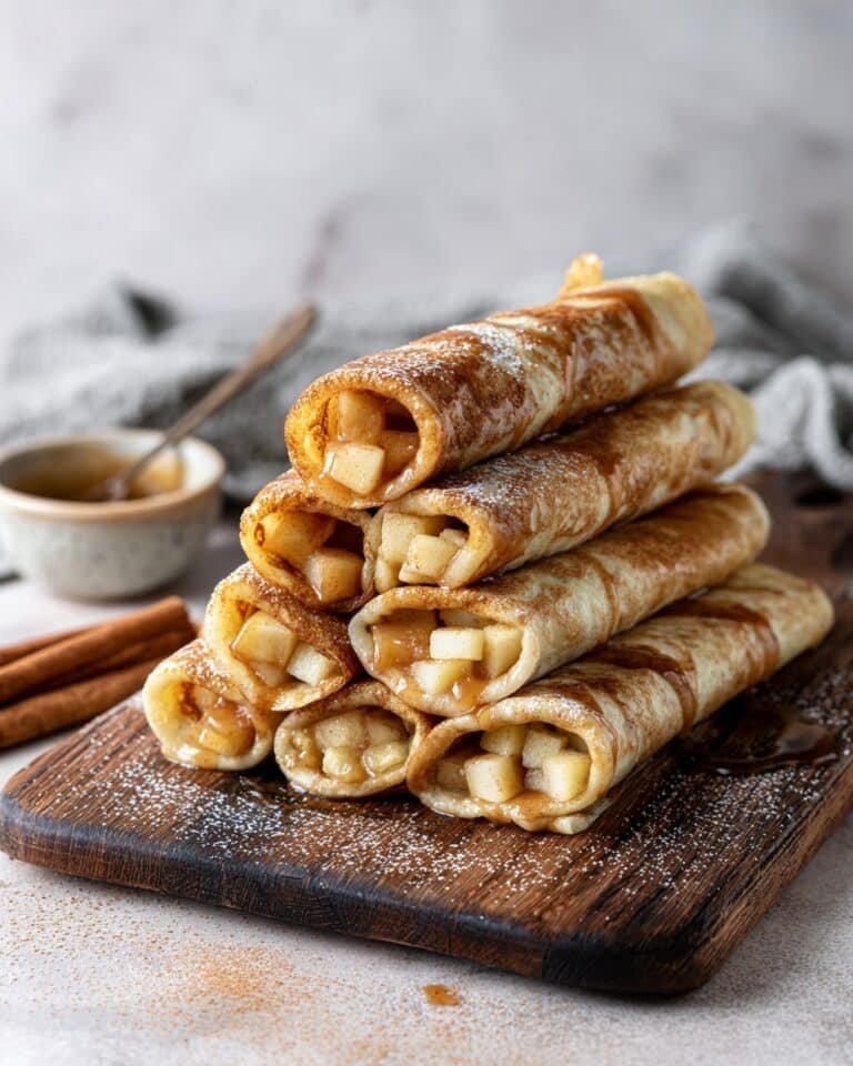 Apple Cinnamon Crepes with Caramel Drizzle Recipe