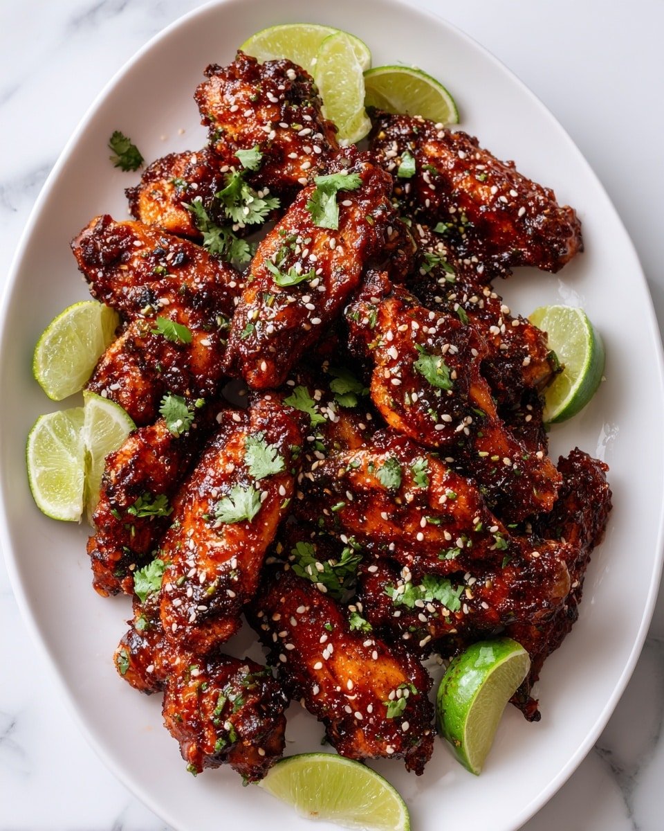 Sweet and Spicy Sriracha Baked Chicken Wings Recipe - Recipe Image — Sweet and Spicy Sriracha Baked Chicken Wings, spicy baked chicken wings, crispy oven-baked chicken wings, homemade wing recipes, easy spicy chicken wings