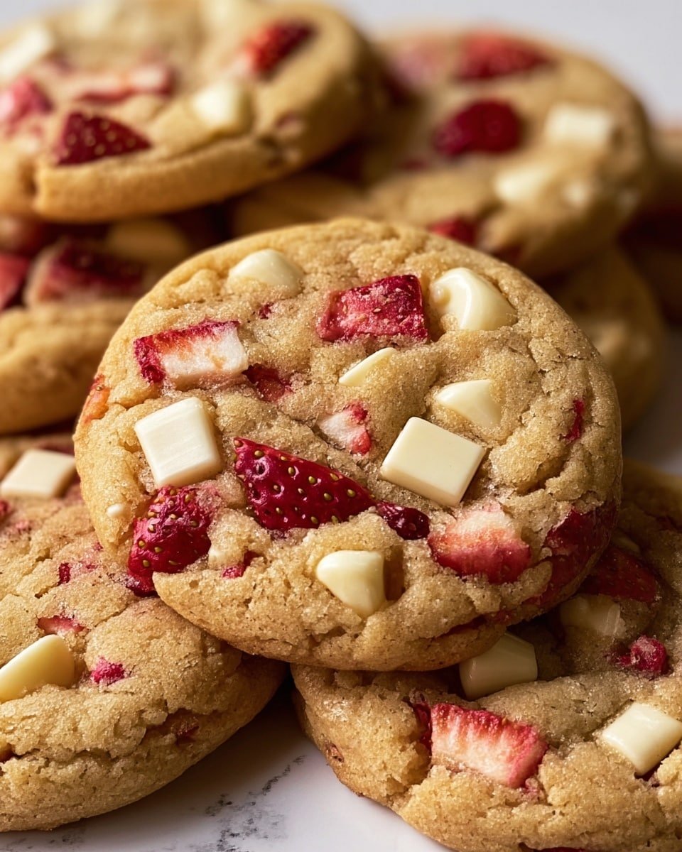 Strawberry Cheesecake Cookies Recipe - Recipe Image — Strawberry Cheesecake Cookies, strawberry cheesecake cookies, easy cheesecake cookies, fruity cookie recipe, creamy strawberry cookies
