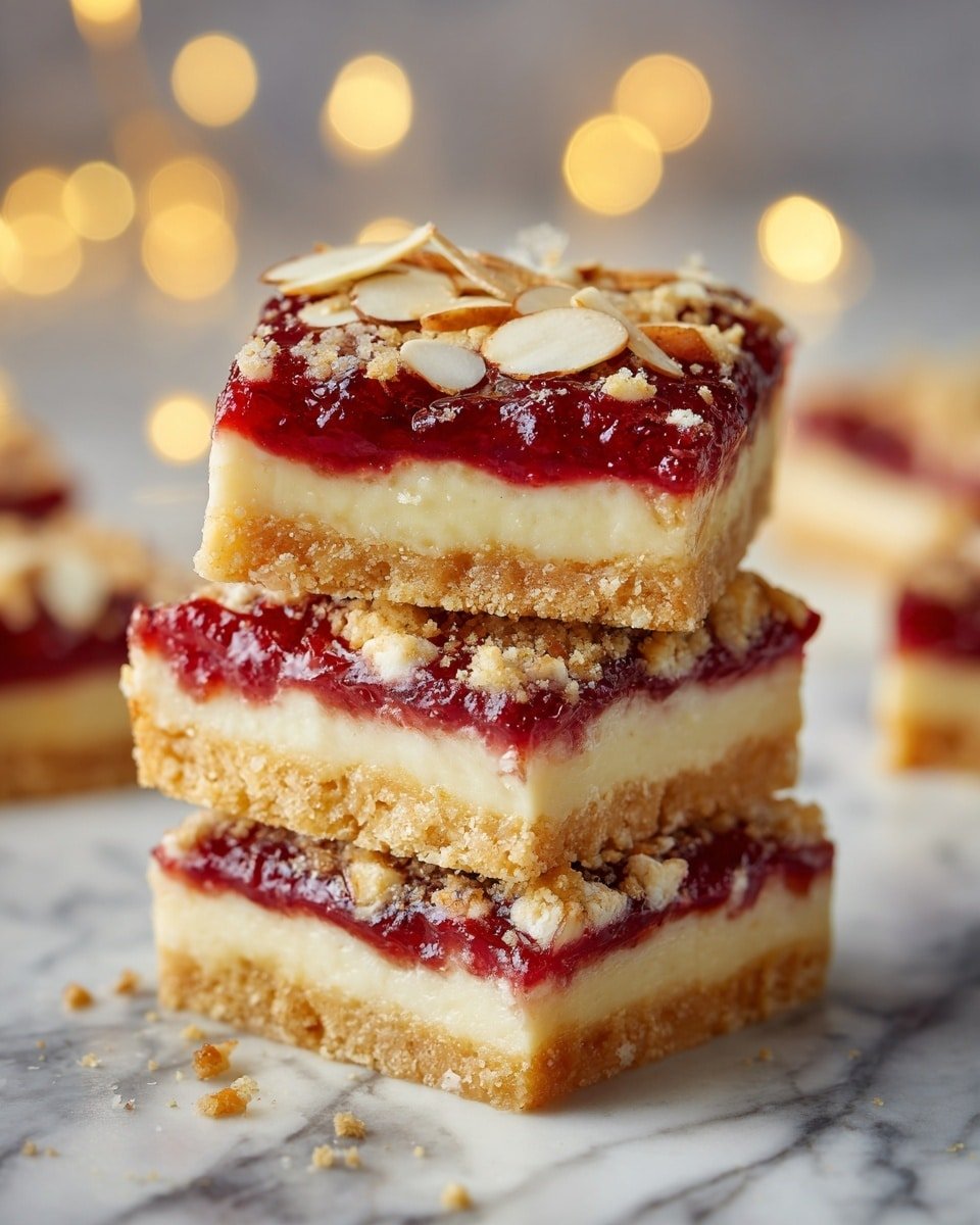 Christmas Cheesecake Bars Recipe - Recipe Image — Christmas Cheesecake Bars, festive dessert bars, holiday cheesecake dessert, cherry cheesecake bars, easy Christmas dessert