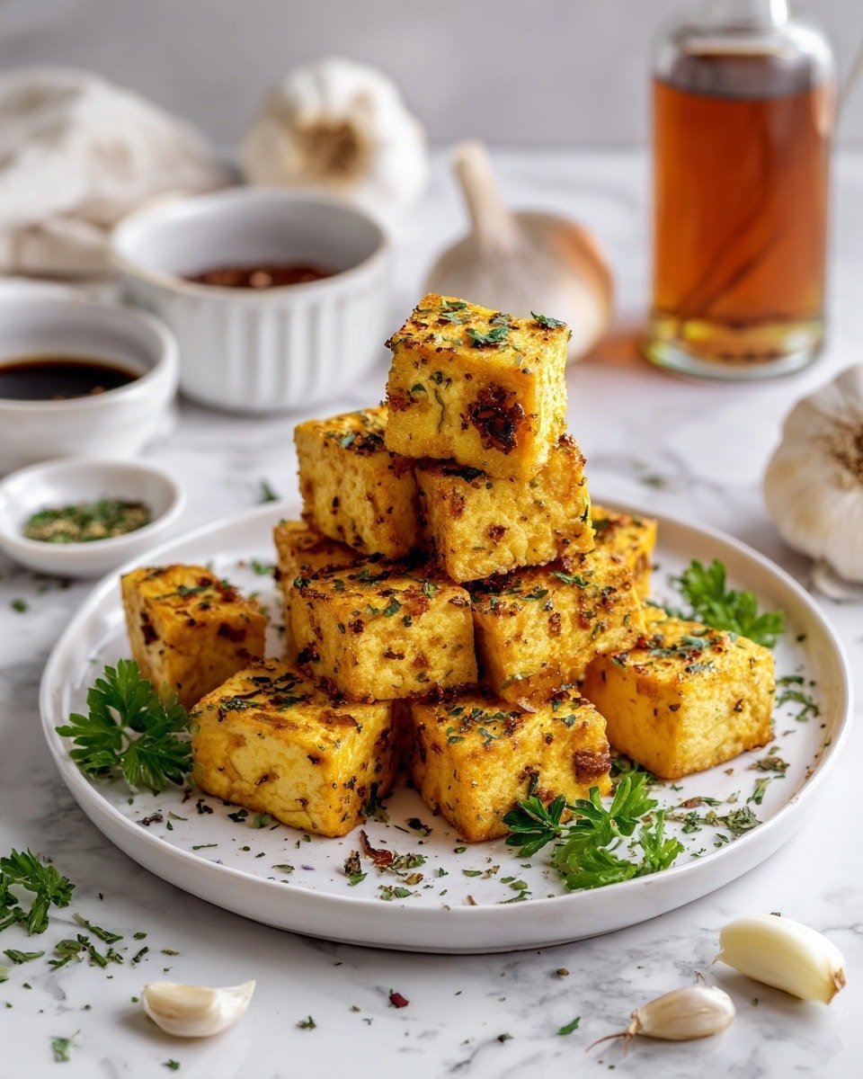 Crispy Garlic Herb Air Fryer Tofu Recipe - Recipe Image — Crispy Garlic Herb Air Fryer Tofu, healthy vegan tofu recipes, easy air fryer tofu, flavorful tofu stir-fry ingredients, crispy tofu snack ideas
