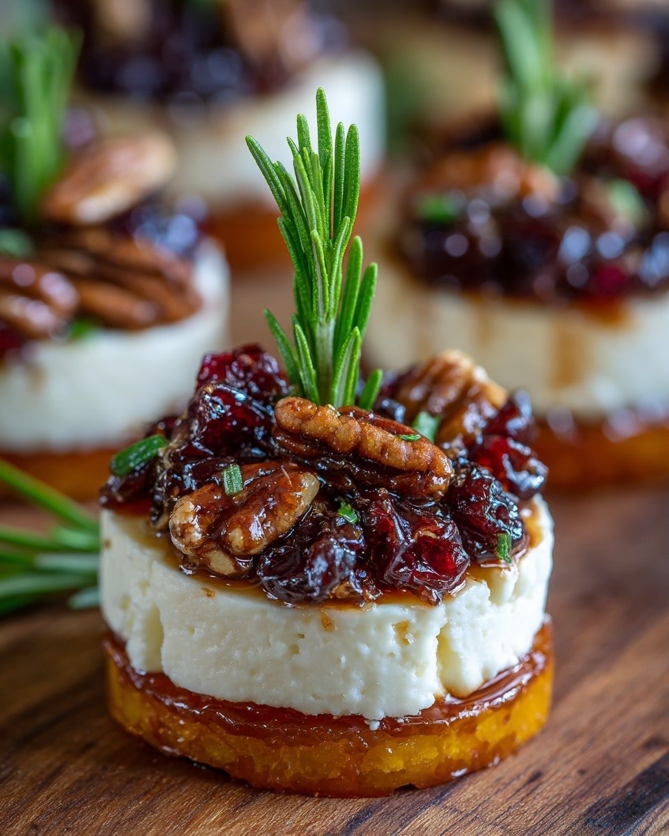 Sweet Potato Rounds with Brie, Cranberry & Pecans Recipe - Recipe Image — Sweet Potato Rounds with Brie, Cranberry & Pecans, roasted sweet potato appetizers, festive holiday snacks, easy appetizer recipes, cozy fall appetizers