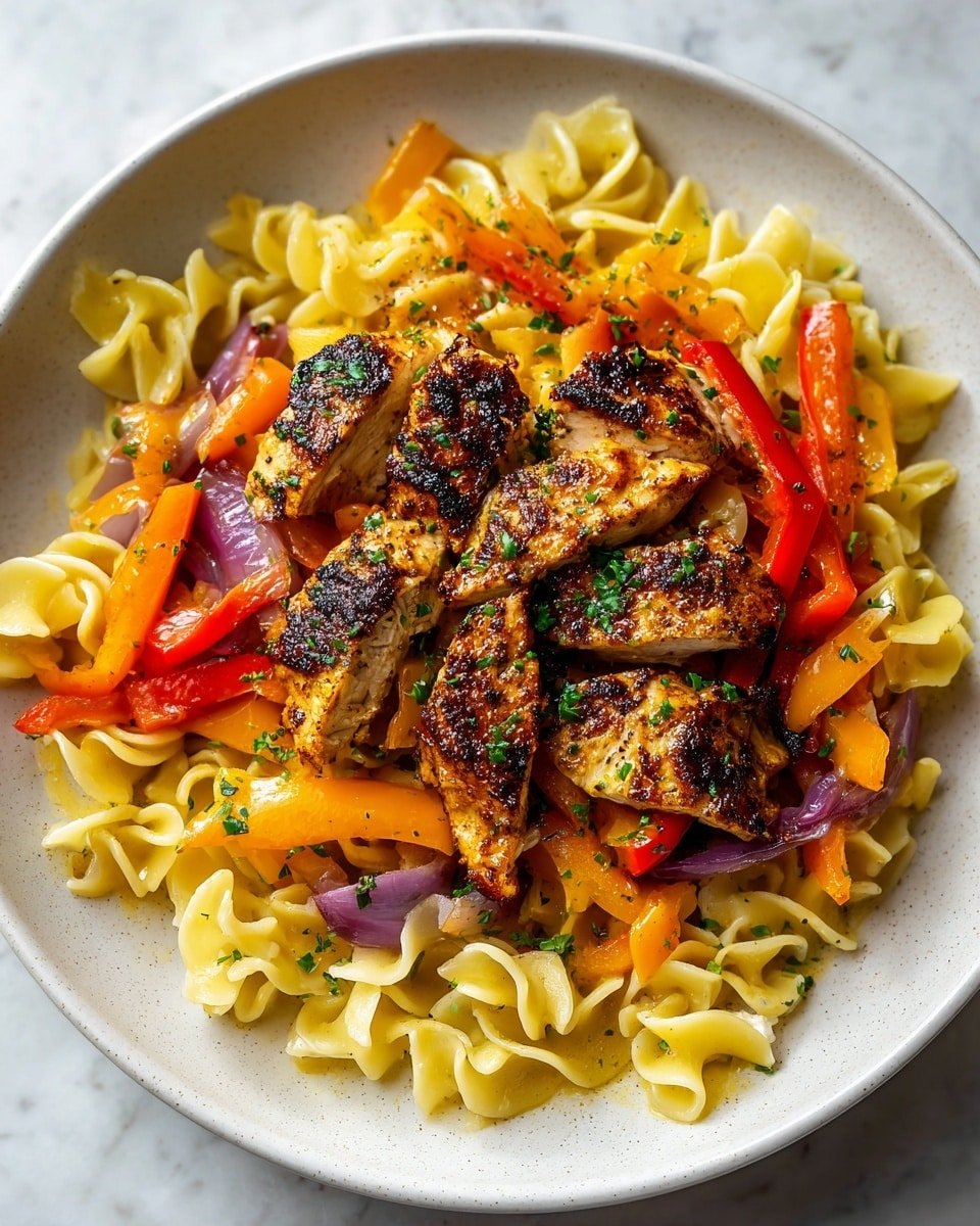Roasted Pepper Chicken Pasta Recipe - Recipe Image — Roasted Pepper Chicken Pasta, easy pasta recipes, healthy chicken pasta, savory roasted peppers, weeknight dinner ideas