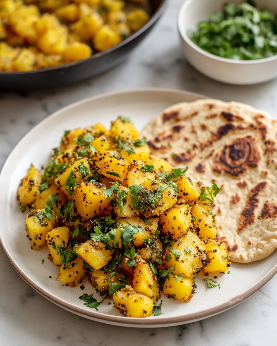 Authentic Bombay Potatoes Recipe - Recipe Image — Authentic Bombay Potatoes, Indian potato side dish, Bombay potatoes spices, flavorful Indian potatoes, easy Indian potato recipe