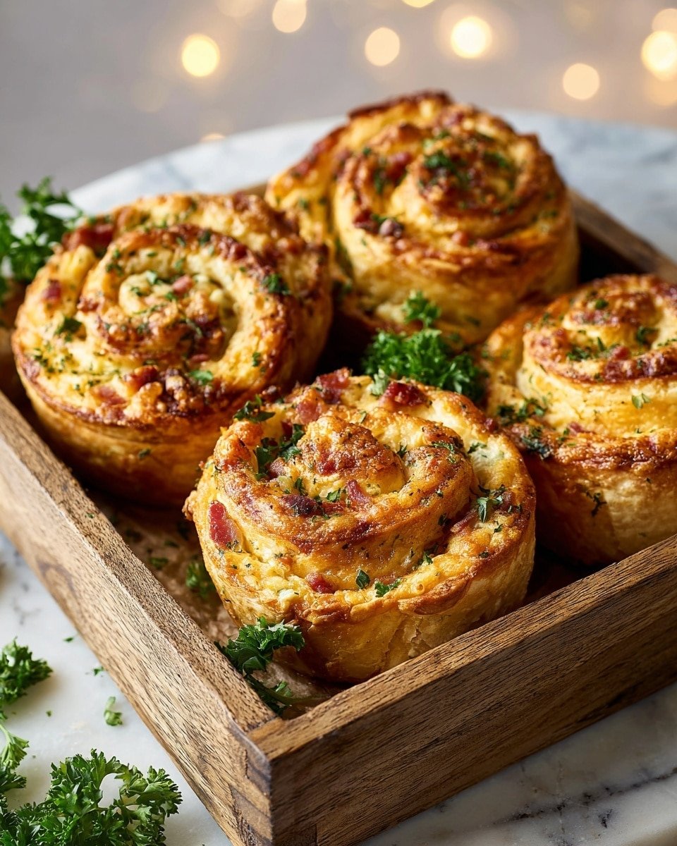 Savory Christmas Bacon and Cheese Pinwheels Recipe - Recipe Image — Savory Christmas Bacon and Cheese Pinwheels, Christmas appetizer ideas, savory holiday snacks, bacon cheese pastry twists, festive party finger foods