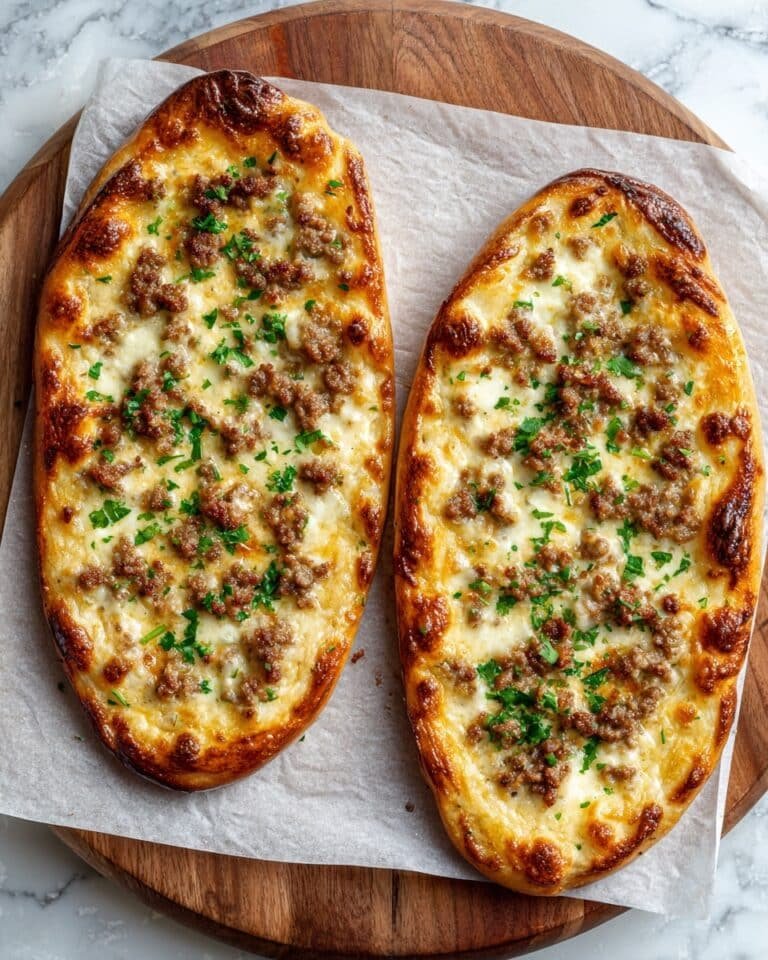 Cheesy Turkish Pide with Spiced Beef Recipe