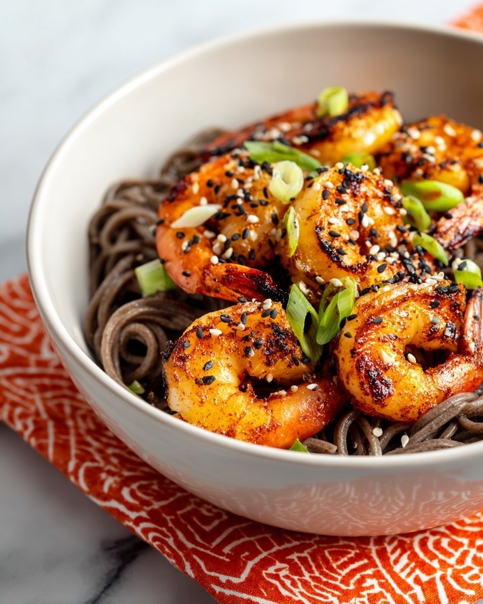 Sesame Garlic Shrimp & Soba Recipe