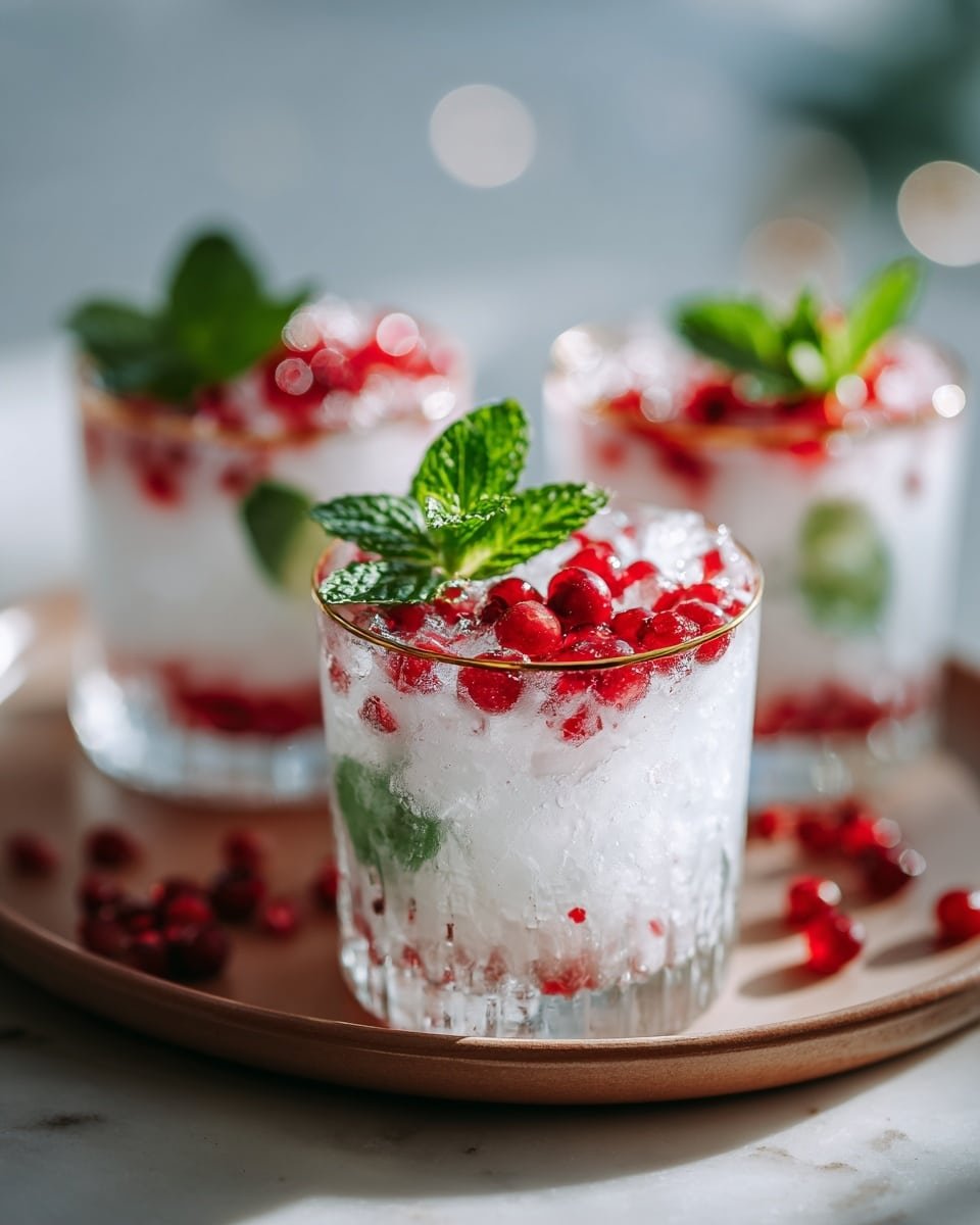 White Christmas Mojitos Recipe - Recipe Image — White Christmas Mojitos, Christmas mojito cocktail, holiday mojitos with coconut, winter festive drinks, mint and lime cocktails