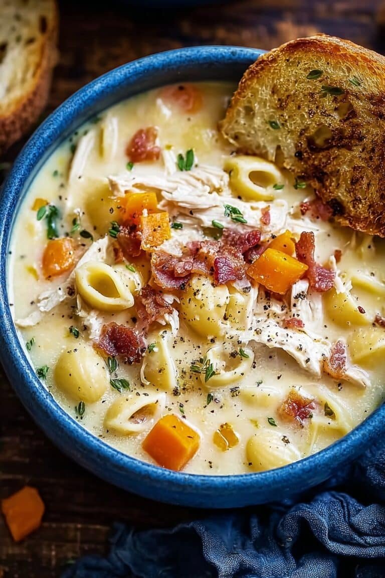 Creamy Chicken Mac and Cheese Soup Recipe