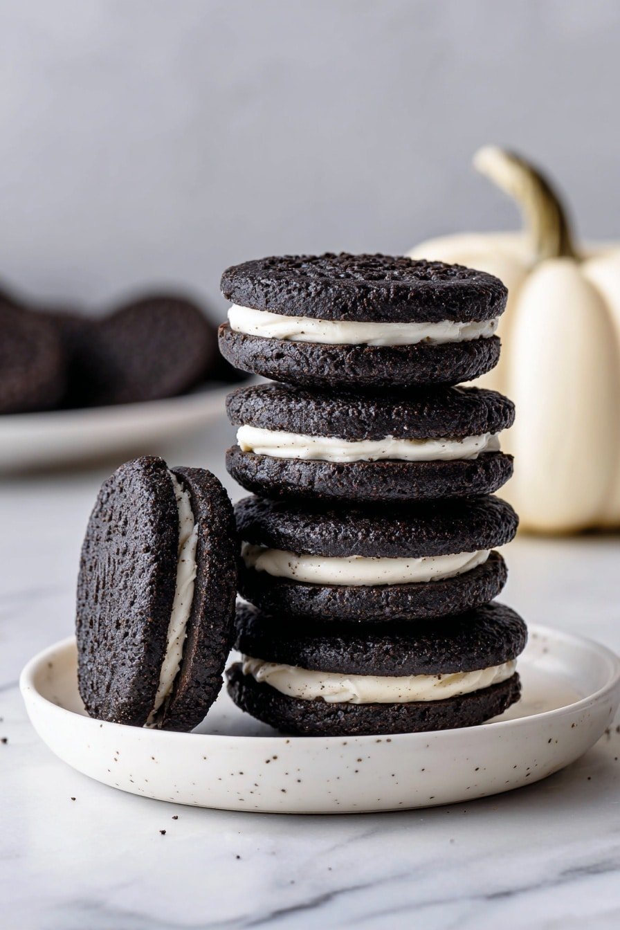 Black Velvet Cheesecake Cookies Recipe - Article Image 1 — Black Velvet Cheesecake Cookies, black cocoa cookies, cheesecake-filled cookies, easy chocolate cookies, creamy cheesecake cookies