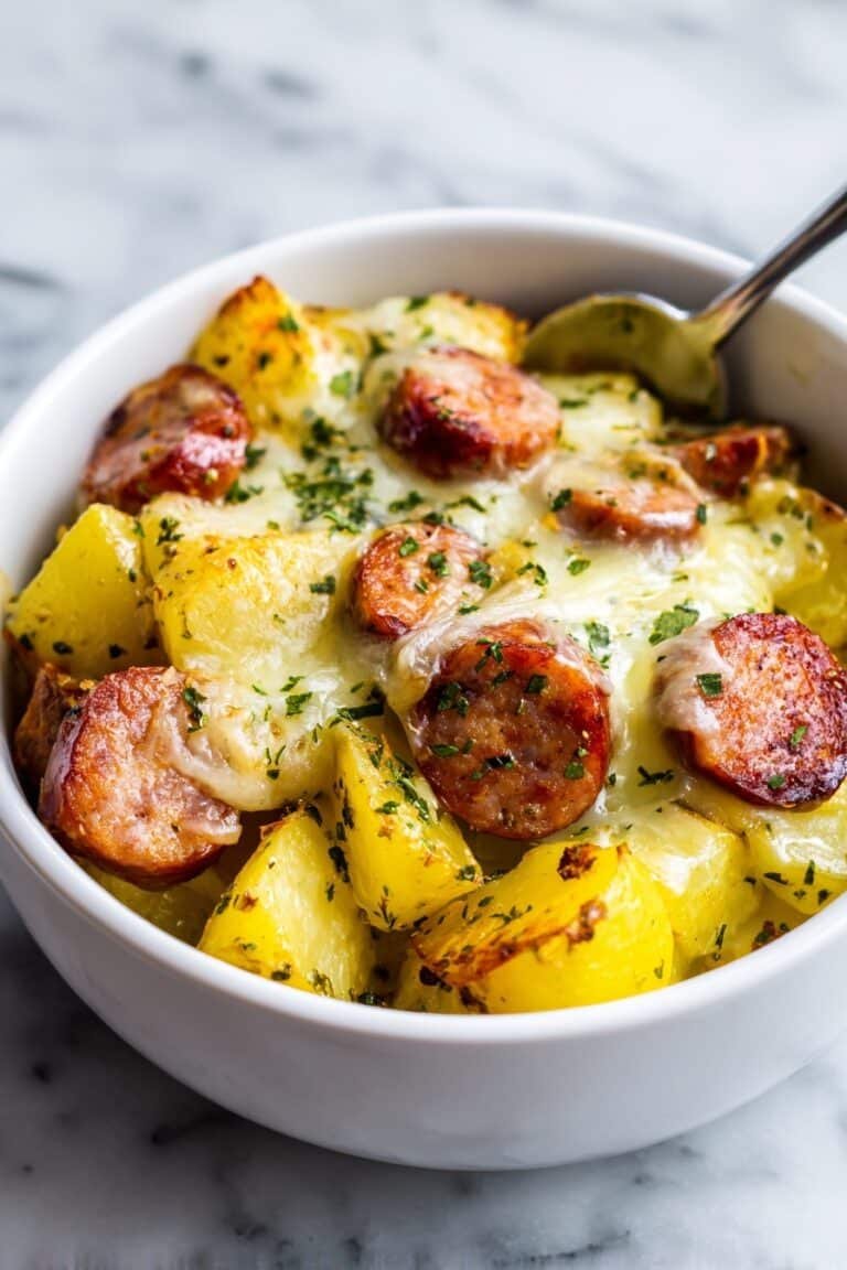 Cheesy Ranch Potatoes with Smoked Sausage Recipe