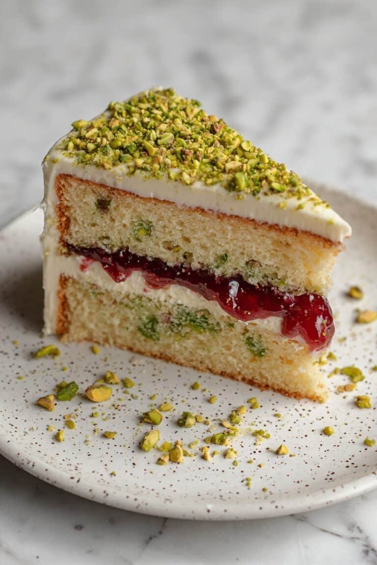 Pistachio Raspberry Cake Recipe
