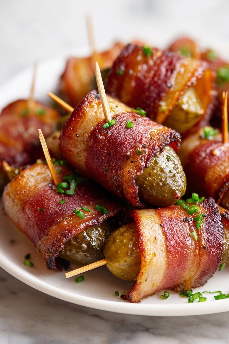 Bacon-Wrapped Pickles Appetizer Recipe - Article Image 2 — Bacon-Wrapped Pickles Appetizer, bacon-wrapped pickles, bacon appetizer recipes, savory pickle bites, easy party appetizers