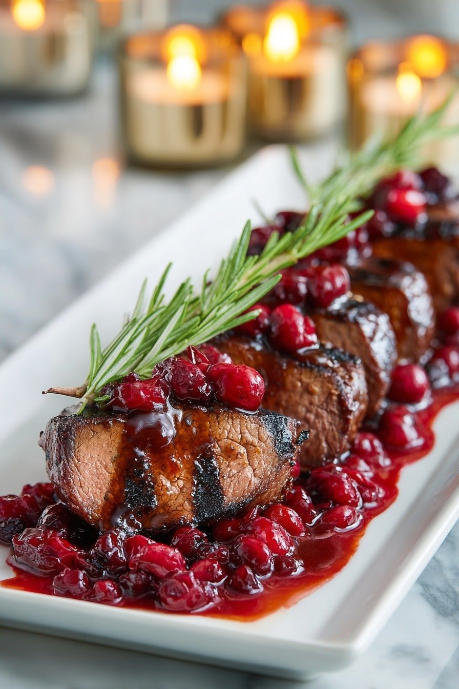 Cranberry Glazed Pork Tenderloin Recipe - Article Image 2 — Cranberry Glazed Pork Tenderloin, cranberry glazed pork recipe, festive pork tenderloin with cranberries, easy pork dinner with cranberry glaze, juicy pork with fruit glaze