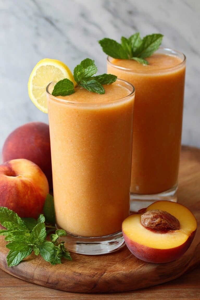 Frozen Peach Lemonade Slushie Recipe