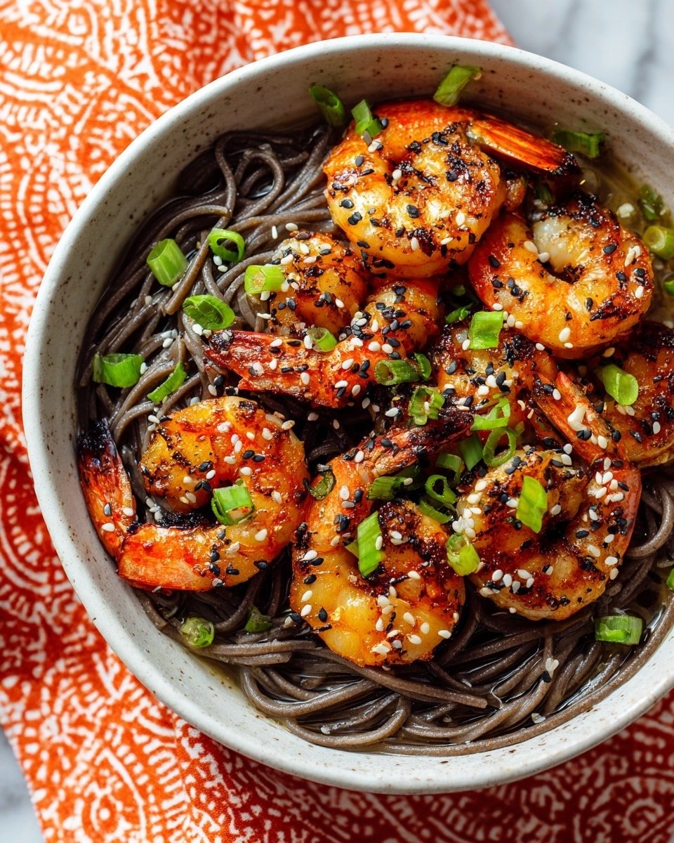 Sesame Garlic Shrimp & Soba Recipe - Recipe Image — Sesame Garlic Shrimp & Soba, garlic shrimp stir-fry, soba noodle recipes, Asian shrimp dishes, quick seafood dinners
