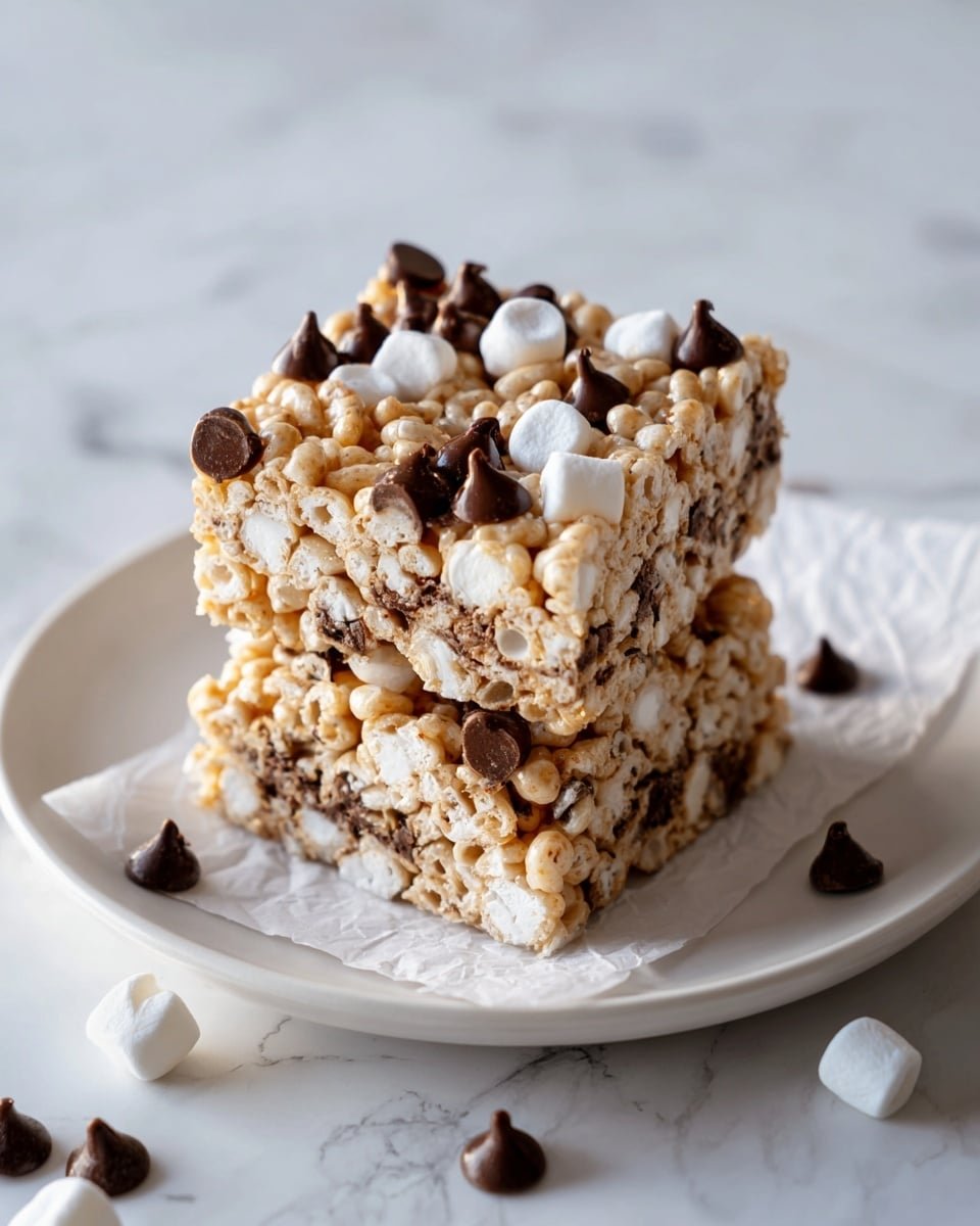 Chocolate Chip Rice Krispies Recipe - Recipe Image — Chocolate Chip Rice Krispies, Rice Krispies Treats with Chocolate Chips, Easy Rice Krispies Snack, Homemade Chocolate Rice Krispies, Classic Rice Krispies Dessert