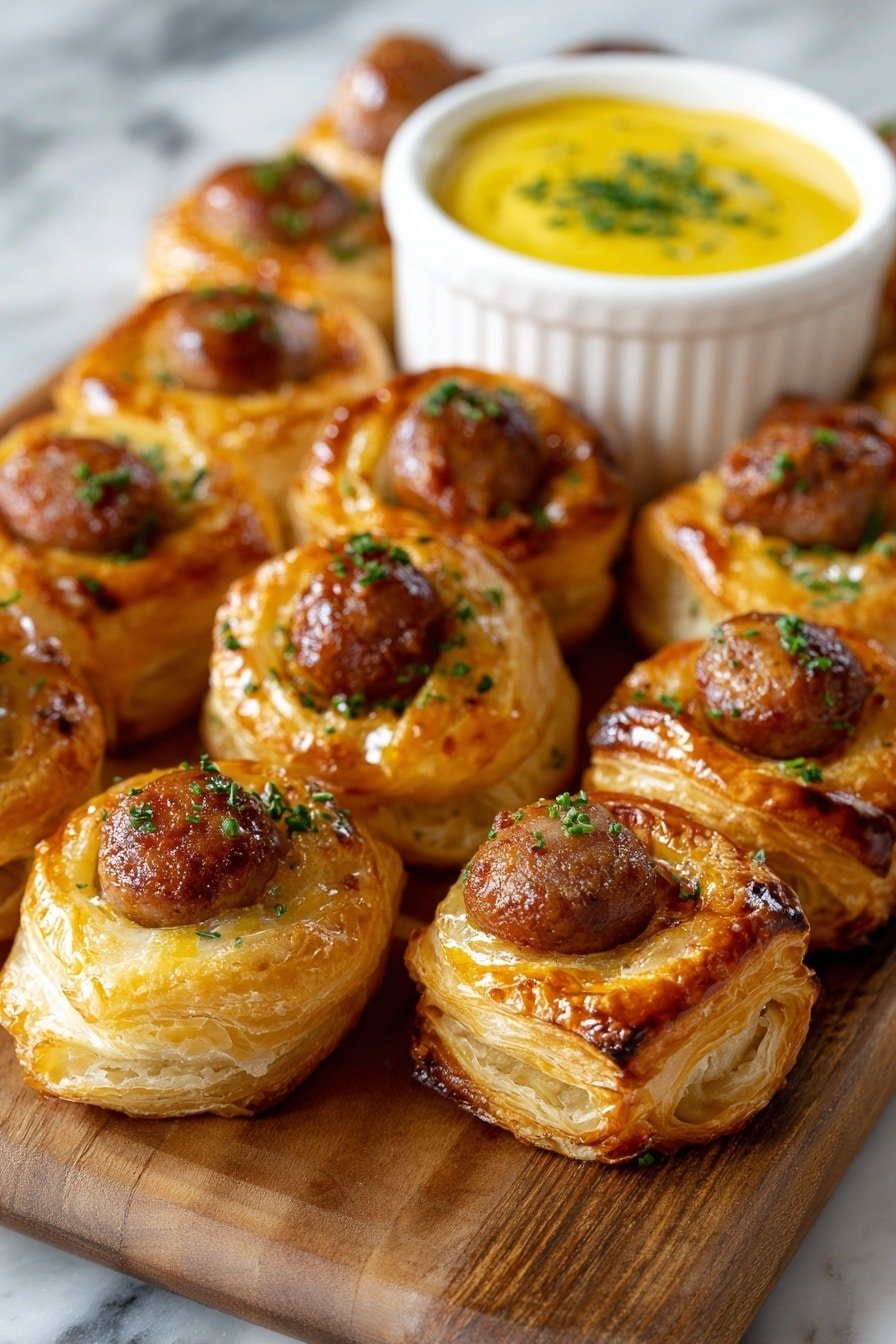 Kilted Sausage Bites Recipe - Article Image 2 — Kilted Sausage Bites, savory sausage appetizer, easy party snacks, cheesy sausage bites, finger food recipes