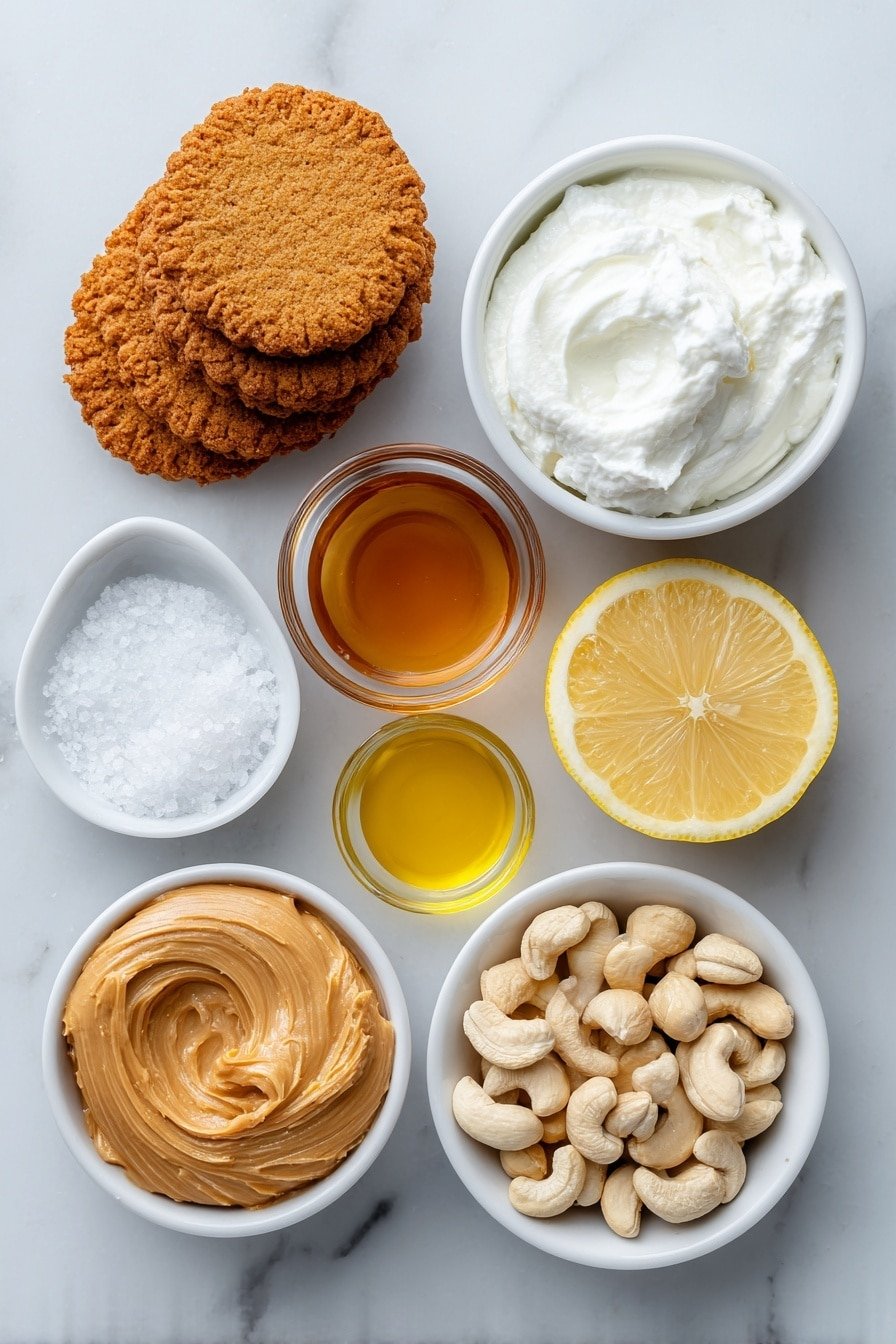 Vegan Biscoff Cheesecake Bites Recipe - Ingredients Image — Vegan Biscoff Cheesecake Bites, vegan dessert bites, no-bake vegan cheesecakes, dairy-free cheesecake recipes, plant-based sweet treats