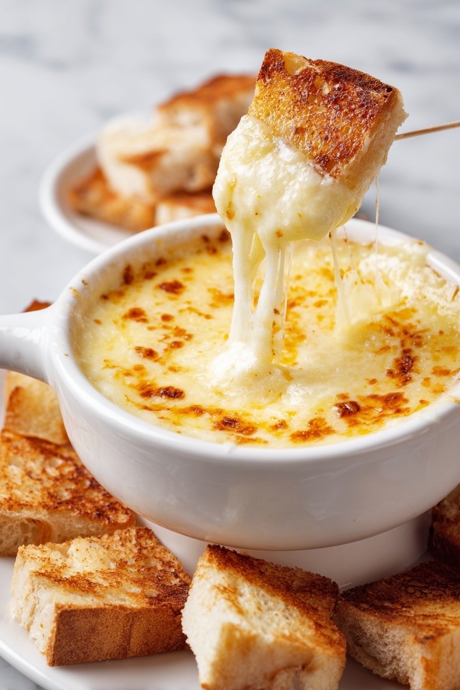 Creamy White Cheddar Fondue Recipe - Article Image 1 — Creamy White Cheddar Fondue, white cheddar cheese dip, easy cheese fondue recipe, cozy cheese appetizer, homemade cheese fondue