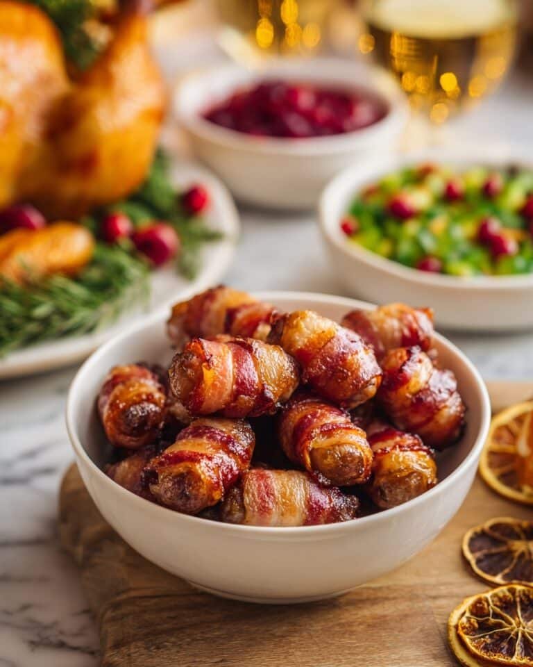 Honey-Glazed Bacon-Wrapped Sausages (Pigs in Blankets) Recipe