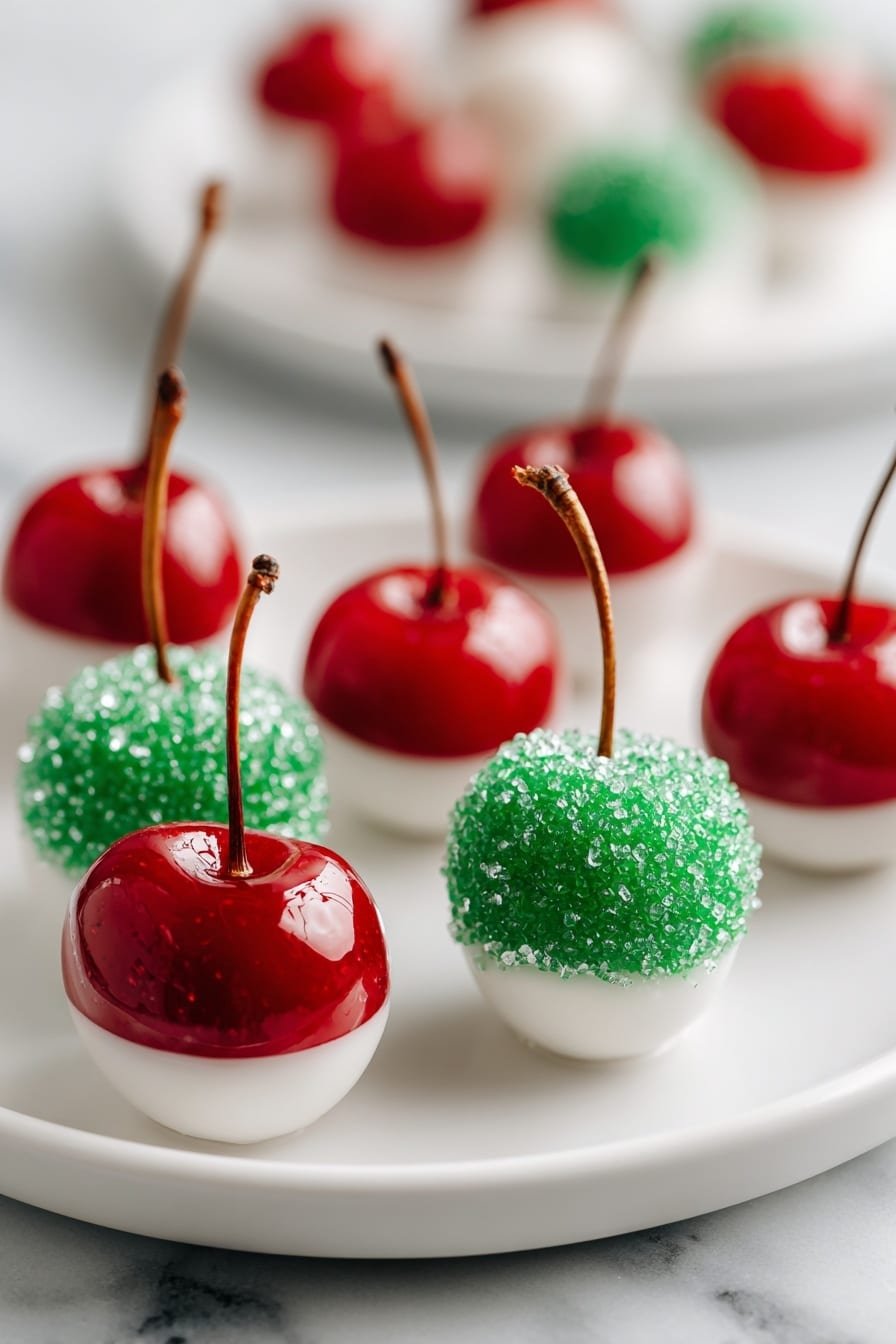 Festive Alcohol-Infused Cherries Recipe - Article Image 1 — Festive Alcohol-Infused Cherries, holiday boozy cherries, chocolate-covered cherries, Christmas drink garnishes, easy festive treats