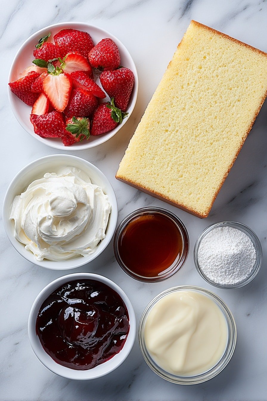 Strawberry Shortcake Sushi Rolls Recipe - Ingredients Image — Strawberry Shortcake Sushi Rolls, easy dessert sushi, fruit sushi recipes, summer dessert ideas, sweet sushi rolls