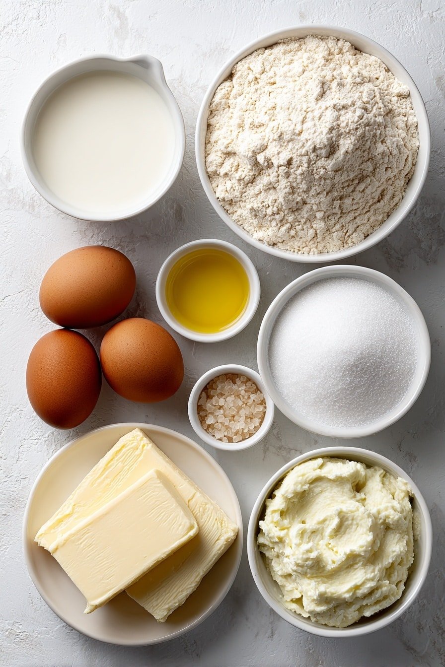 Pistachio Doughnuts with Creamy Filling Recipe - Ingredients Image — Pistachio Doughnuts with Creamy Filling, homemade pistachio doughnuts, easy doughnut recipes, filled doughnuts with pistachio, soft and fluffy doughnuts with filling