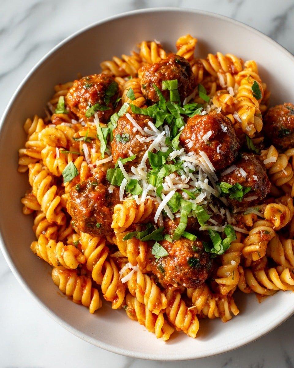 Easy Pasta with Turkey Meatballs Recipe - Recipe Image — Easy Pasta with Turkey Meatballs, healthy turkey meatball pasta, simple Italian pasta recipe, quick weeknight dinner ideas, flavorful tomato pasta