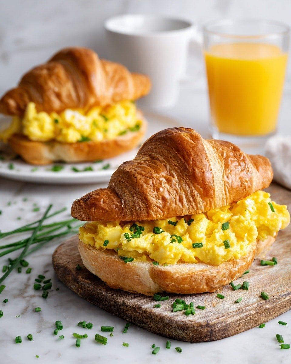 Cheesy Scrambled Egg Croissants Recipe
