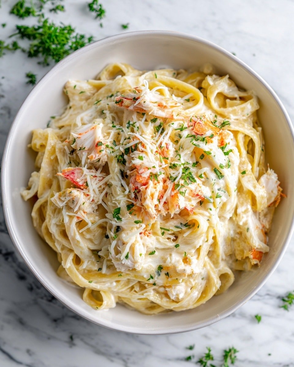 Red Lobster Crab Alfredo Recipe - Recipe Image — Red Lobster Crab Alfredo, seafood Alfredo recipe, creamy crab pasta, quick seafood dinner, indulgent crab Alfredo