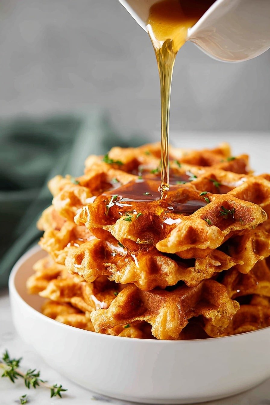Cornbread Waffle Bites with Smoked Gouda Recipe - Article Image 2 — Cornbread Waffle Bites with Smoked Gouda, Cornbread Waffle Bites appetizer, cheesy cornbread waffle snacks, smoked Gouda waffle bites, savory cornbread waffles