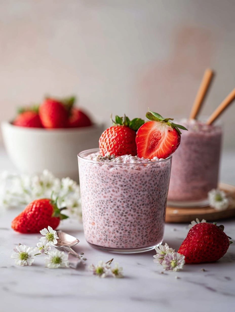 Strawberry Coconut Chia Pudding Recipe - Article Image 2 — Strawberry Coconut Chia Pudding, healthy chia pudding recipes, easy fruit desserts, vegan pudding ideas, refreshing breakfast bowls