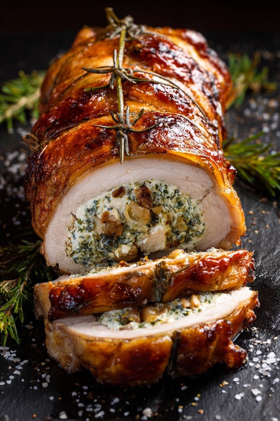 Festive Stuffed Turkey Breast Recipe - Article Image 1 — Festive Stuffed Turkey Breast, Turkey Breast with Stuffing, Holiday Turkey Main Dish, Juicy Stuffed Turkey Breast, Easy Festive Turkey Option