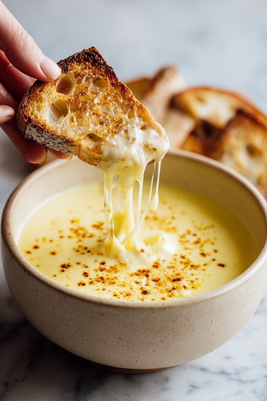 Creamy White Cheddar Fondue Recipe - Article Image 2 — Creamy White Cheddar Fondue, white cheddar cheese dip, easy cheese fondue recipe, cozy cheese appetizer, homemade cheese fondue