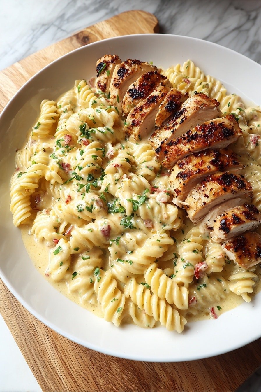 Creamy Garlic Parmesan Chicken Pasta Recipe - Article Image 1 — Creamy Garlic Parmesan Chicken Pasta, creamy garlic chicken pasta, chicken pasta with Parmesan and garlic, comforting chicken pasta dish, easy creamy chicken pasta