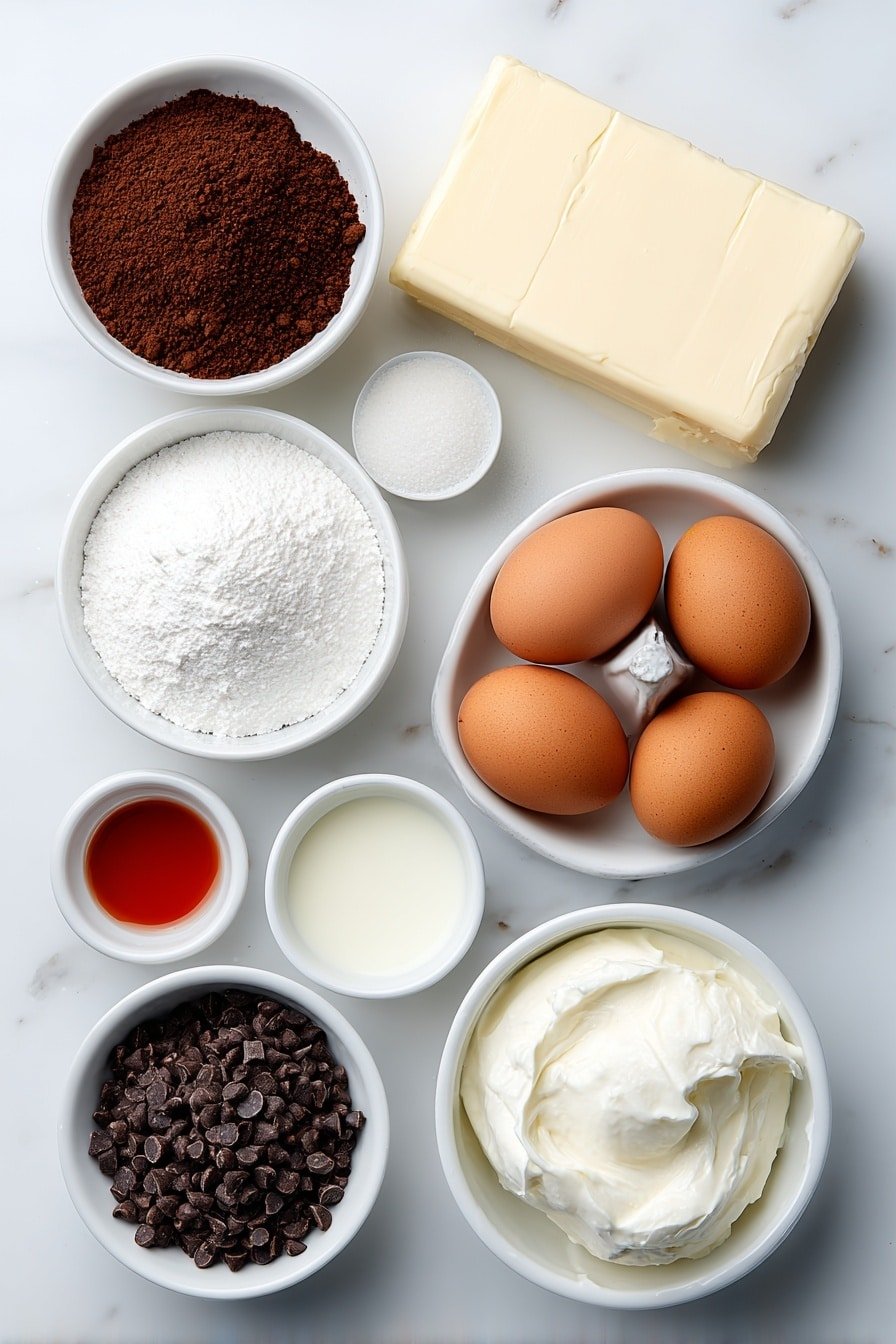 Red Velvet Oreo Cheesecake Recipe - Ingredients Image — Red Velvet Oreo Cheesecake, Red Velvet Oreo Cheesecake Recipe, festive cheesecake with Oreos, creamy red velvet dessert, easy red velvet cheesecake