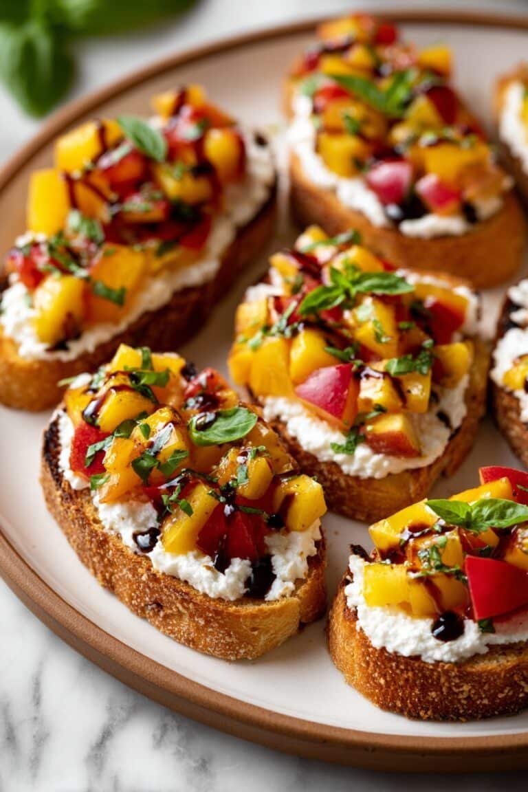 Peach Ricotta Bruschetta Recipe