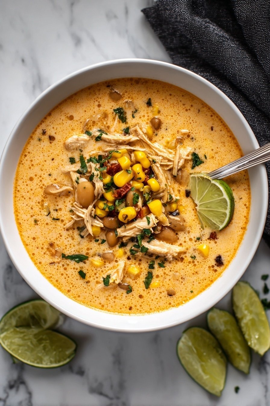 Creamy Chipotle Chicken Soup Recipe - Article Image 2 — Creamy Chipotle Chicken Soup, creamy chicken soup with chipotle, smoky chicken soup recipe, spicy chipotle soup with corn and tomatoes, easy comforting soup recipe