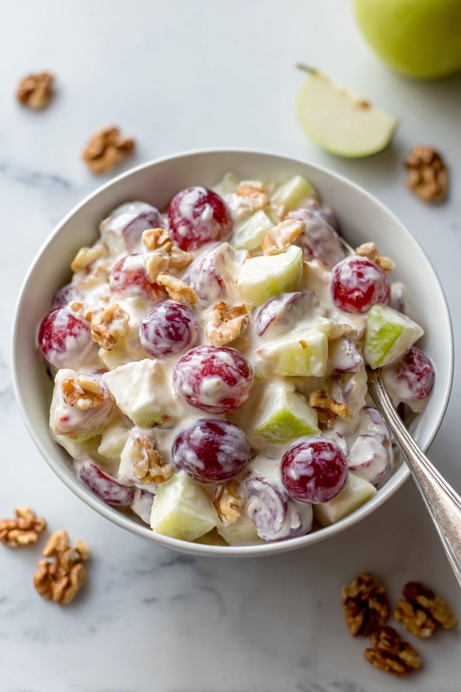 Creamy Waldorf Salad with Apples and Walnuts Recipe - Article Image 2 — Creamy Waldorf Salad with Apples and Walnuts, Waldorf Salad, Apple Walnut Salad, Easy Waldorf Salad, Classic Fruit Salad